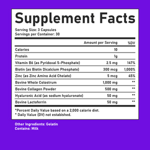 Private Label Hair Skin and Nails Vitamins Capsules with Vitamin B6 Supports Normal Provides Growth Factors For Skin Elasticity - Product Image 2
