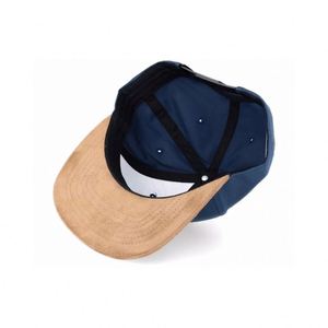 Gorras de Béisbol de Alta Calidad Personalizadas en Gamuza Marrón Marino, con Visera Plana, Ajustables con Broche, Unisex, de Dos Tonos, 6 Paneles, Lisas, a la Moda - Product Image 4