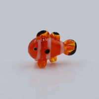 Figurine miniature artisanale en verre de Murano, technique de lampworking, poisson-clown marin, 2 cm, Journée de la Terre, vente en gros
