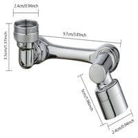 Filtre anti-éclaboussures universel Adaptateur d'aérateur de robinet d'évier pivotant Extension de robinet rotatif à 1080 degrés