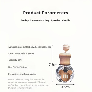 Mini Fancy Cartoon Round Shape Cute Aromatherapy Wooden Lid Glass 8ml Fragrance <strong>Car</strong> Reed <strong>Diffuser</strong> Bottle with Metal Vent <strong>Clip</strong> - Product Image 6