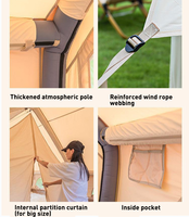 Tenda Udara Tiup 3x2.1M Mudah Dipasang, Tenda Oxford T/C untuk Keluarga, Glamping, Tenda Kabin Outdoor untuk 2/3/4 Orang