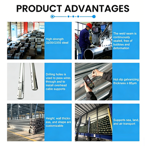 <span class=keywords><strong>Postes</strong></span> <span class=keywords><strong>Metálicos</strong></span> <span class=keywords><strong>para</strong></span> Telecomunicaciones TX de 9m, Rendimiento Confiable, Buen Precio, Poste <span class=keywords><strong>para</strong></span> Línea de Transmisión Eléctrica - Product Image 3