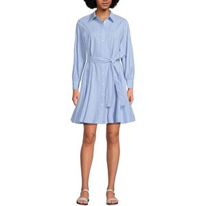 Vestido de Popelina con Botones Delanteros para Mujer FOXA, con Godets, Corte en A, Cintura Natural, Cuello Camisero, Estilo Ejecutivo - Product Image 1