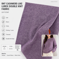 Pantalon pull RNT respirant en tricot imitation cachemire Lurex double, 39% rayonne, 45% polyester, 16% nylon, 285GSM, moelleux et brillant