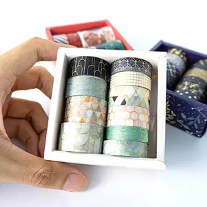 도매 일본 종이 빛나는 금박 인쇄 Washi 테이프 사용자 정의 장식 접착 Washi 테이프 플래너