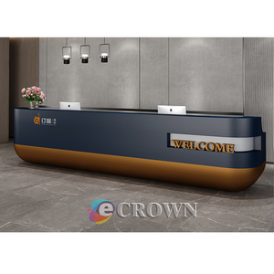 Hot Sell Table Wooden+counter Luxury showcase Pure Luxury Design Luxury Desk showcase Reception OEM - Product Image 4