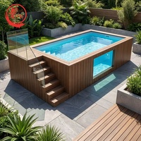 Piscines hors sol en fibre de verre pour jardin, piscines en conteneurs maritimes en fibre de verre pour extérieur