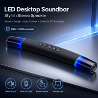 Haut-parleur de jeu à LED pour ordinateur de bureau Moniteur Bluetooth Entrée USB Haut-parleurs stéréo Son fluide Barre de son pour ordinateur