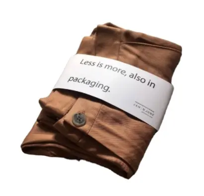 Factory Custom Printed Recyclable Brown Kraft Paper Sleeve Wrap Packaging Clothes Socks Towel Belly Band