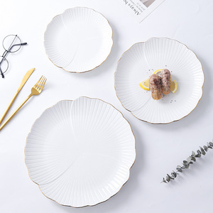 Eco-Friendly 8/10/12 Inch <b>White</b> Ceramic Plate <b>Sets</b> Pizza Dessert Dishes for Wedding Parties - Product Image 5