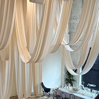 Rideau de mariage couleur crème style champagne, toile de fond de mariage champagne, draperie en tissu crème pour mariage