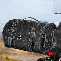 Sac arrière de moto imperméable et résistant à l'usure, grande capacité, en cuir PU, avec serrure à combinaison, poche latérale pour bouteille d'eau, style rétro