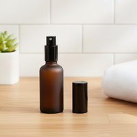 Flacons d'huile essentielle en verre ambré givré 10 ml-100 ml (50 ml/30 ml) avec pulvérisateur à pompe Diffuseur prêt à l'emploi Sérigraphie