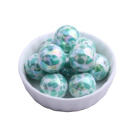 20mm 100pcs Nouvelle Mode Chunky Coloré Vente en Gros Bijoux Rond Acrylique Impression Patte UV AB Perles
