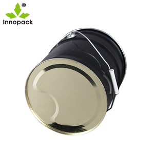 Bidon métallique de seau en étain noir de 10 <span class=keywords><strong>litres</strong></span> avec serrure à pince à anneau pour produits de baril chimique d'encre de peinture - Product Image 6