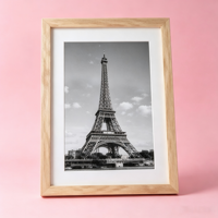 ENJOYBASICS Cadre photo en plastique 12x16 avec passe-partout, à fixer au mur, noir, lot de 2