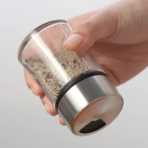 小さなガラス瓶シェーカー海塩ペッパーパウダースパイスコンテナシェーカー調節可能なスプリンクラー付き