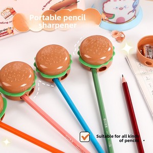 Taille-crayon manuel créatif à double trou pour étudiants, design carton mignon, idéal pour les étudiants - Product Image 4