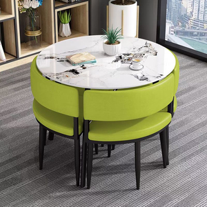 Léger luxe petit appartement ménage décontracté <span class=keywords><strong>Table</strong></span> à manger chaise ensemble Rock Board négociation combinaison Internet meubles <span class=keywords><strong>de</strong></span> maison - Product Image 6