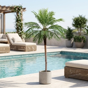 Grand ornement artificiel en or rose, ornements de d'atterrissage de palmiers, arbre décoratif de plante verte - Product Image 1
