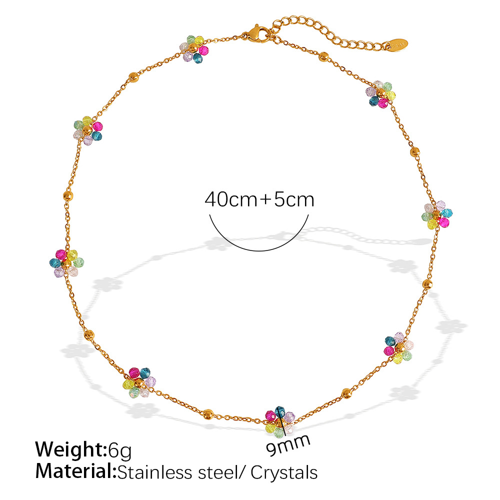 Collar de oro con piedras de colores XL247