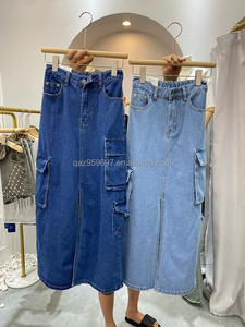 Nuova Gonna Lunga di Jeans Floreale da Donna 2024 Estiva Autunnale Invernale, <span class=keywords><strong>Vita</strong></span> <span class=keywords><strong>Alta</strong></span> Vintage, Modello <span class=keywords><strong>A</strong></span>-Line <span class=keywords><strong>a</strong></span> Tubino - Product Image 6