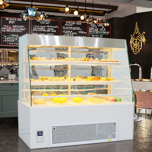 Vetrina Elegante e Spaziosa in Marmo e Vetro Temperato, Frigorifero Aperto con Design Moderno per Pasticceria - Product Image 1