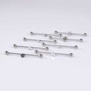 <span class=keywords><strong>Piercing</strong></span> d'<span class=keywords><strong>oreille</strong></span> en acier inoxydable, <span class=keywords><strong>piercing</strong></span> magnétique industriel, <span class=keywords><strong>piercing</strong></span> industriel à filetage externe, boucles d'oreilles étoile en zircon, bijoux pour hommes et femmes - Product Image 3