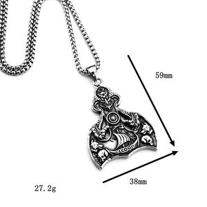 Colgante Vikingo Odin Element de Acero Inoxidable con Forma de Escudo, Colgante Temático para Hombre, Collar de Moda, Regalo - Product Image 5