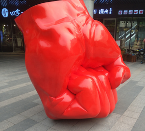 Tùy chỉnh trang trí fibre Glass nắm tay điêu khắc Kim Loại cuộc sống Kích thước điêu khắc - Product Image 1