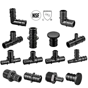 BODE Muestra gratis Certificado NSF UPC PEX Accesorios de tubería Negro PPSU Prensa Fitting F1960 POLY-ALLOY PEX Accesorios