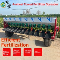 Esparcidor de Fertilizante de Acero Inoxidable Remolcado por Tractor de Cuatro Ruedas, Diseño Reforzado, Modelo Agrícola de Alta Gama, Garantía de 4 Años