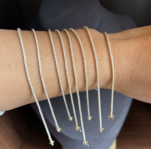 Starsgem envía en 1 día una pulsera de diamantes de oro de 10k con diamantes cultivados en laboratorio de corte redondo de 1.4 mm, joyería con certificado IGI, pulsera tipo tenis. - Product Image 3