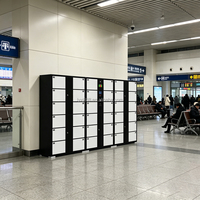 Casier intelligent pour bagages d'aéroport, armoire de rangement autonome pour gare ferroviaire à grande vitesse, grand casier à bagages en acier avec code QR