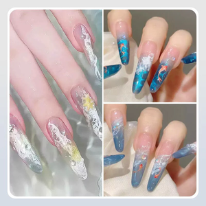 Encre liquide pour nail art <span class=keywords><strong>effet</strong></span> <span class=keywords><strong>marbre</strong></span> bleu vague océanique, facile à appliquer, 10 ml, pour design de vernis gel - Product Image 3