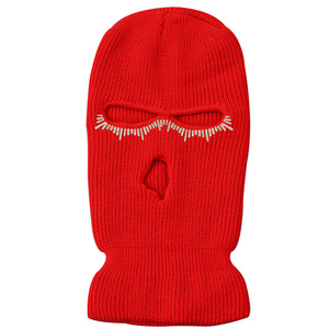 Personnalisé Strass visage Gini masque chapeau d'hiver Trois trou broderie Tricoté ski masque <span class=keywords><strong>laine</strong></span> tricoté balaclava plein visage masque de ski - Product Image 4