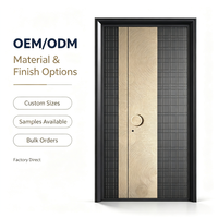 Porte d'entrée en aluminium OEM/ODM d'usine, gaufrée artistiquement, avec relief 3D CNC, double battant, sécurisée, antivol, pour appartement, villa, maison
