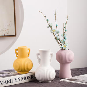 Vase de table en porcelaine légère style bohème, base antidérapante écologique, 24 pouces+, arrangement de fleurs séchées simple pour salon - Product Image 2