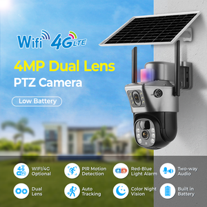 Carte SIM 4G LTE personnalisable en usine Caméra CCTV V380 4G à double objectif pour l'extérieur sans fil à énergie solaire avec détection de mouvement PTZ Pir - Product Image 2