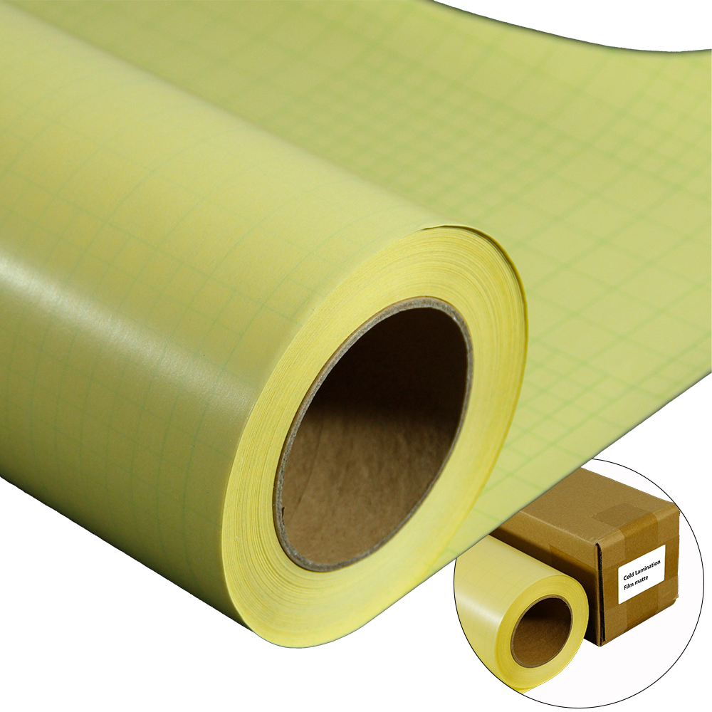 High Quality Self Adhesive Transparent PVC Yellow Liner Matte Cold Lamination Film for Poster Lamination