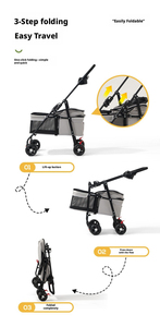 Poussette <span class=keywords><strong>pour</strong></span> animaux de compagnie réglable, imperméable et lavable, légère et portable, <span class=keywords><strong>pour</strong></span> chats et petits chiens, utilisation en extérieur, exportation transfrontalière - Product Image 3