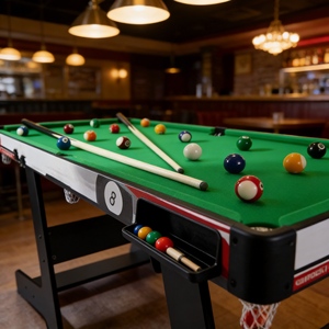 <span class=keywords><strong>Table</strong></span> <span class=keywords><strong>de</strong></span> <span class=keywords><strong>billard</strong></span> portable pliable, facile à ranger et à transporter pour les événements, le camping et les configurations temporaires - Product Image 3