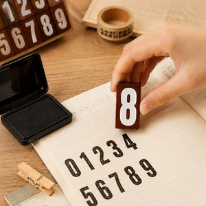 Juego de Sellos de <span class=keywords><strong>1</strong></span> Pieza, Sellos de Números de Estilo Vintage para Diario, Sellos de Números de Madera para Niños - Product Image 2