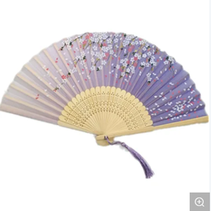 Abanico Plegable de Seda con Marco de Bambú Personalizado Japonés, Técnica de Tallado, para Regalo Promocional - Product Image 2