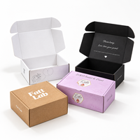 Services de personnalisation d'impression CMYK sur mesure, boîtes d'expédition en carton ondulé blanc E-flute de luxe, boîtes d'expédition pliées en carton ondulé noir mat