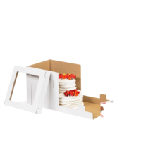 Elegante caja de embalaje artesanal de papel con ventanas para 4 piezas Muffin o Cup Cake y cajas de paquete personalizadas