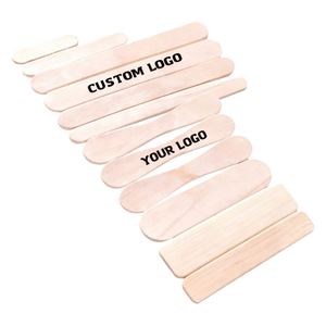 Cuillères personnalisées Xd757 avec logo, en bouleau naturel, pour crème glacée, avec design imprimé en sublimation et en relief, bâtonnets en bois pour glaces. - Product Image 1