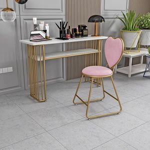 Taburete de tocador sencillo para dormitorio de niña con respaldo Love, silla popular en Instagram, elegante y lujosa para manicura. - Product Image 5
