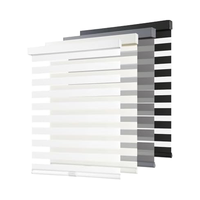 Stores Zèbres Blancs Sans Fil à Double Rouleau, Voilages de Fenêtre à Double Couche Jour et Nuit, Installation Facile, Stores de Porte